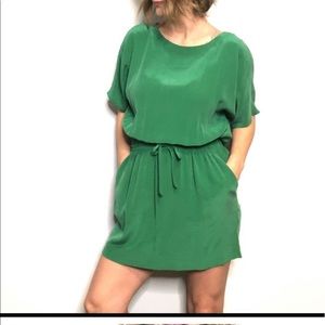 JOIE Green Silk Mini Dress